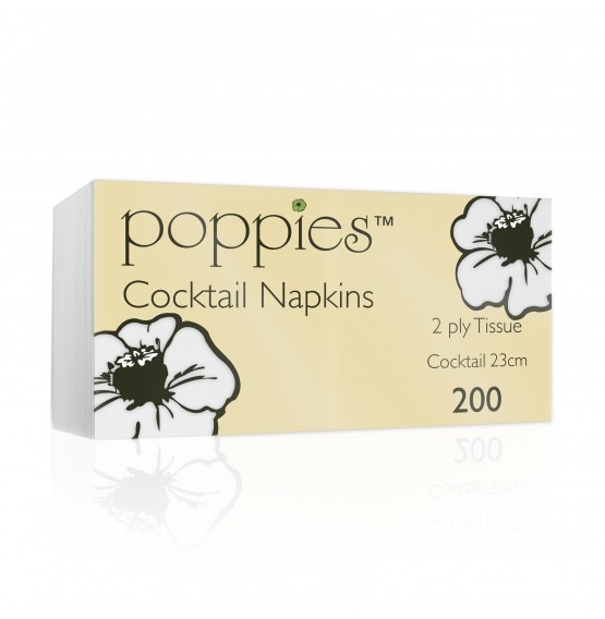 White Cocktail Tissue Napkins 2ply